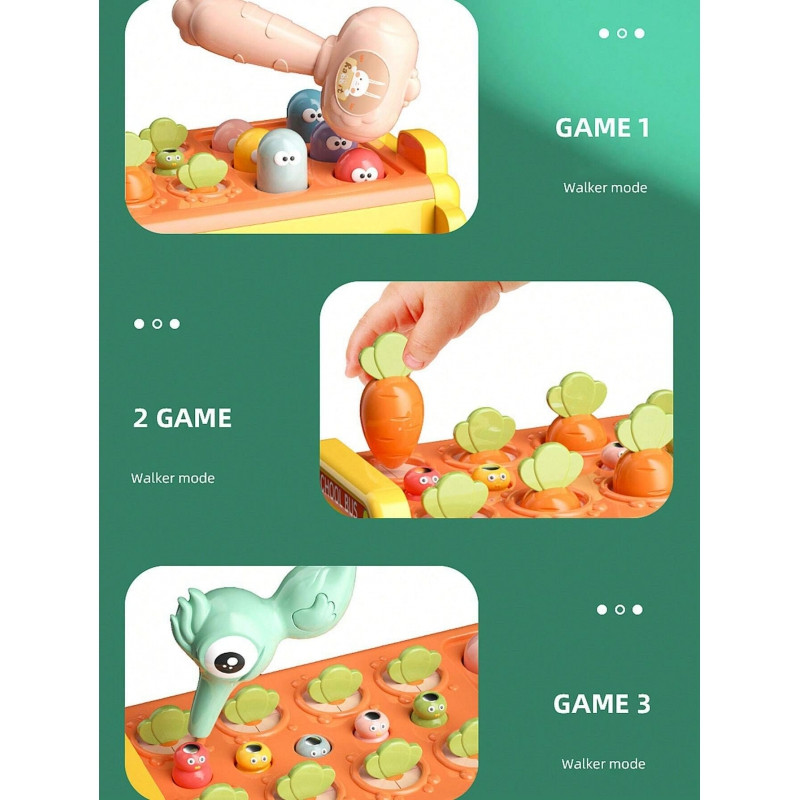 WOOPIE BABY Interactive Montessori Bus Educational 6 in 1 Hammer Cymbals +18 m