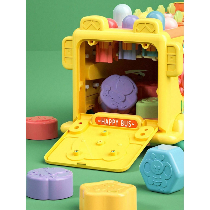 WOOPIE BABY Interactive Montessori Bus Educational 6 in 1 Hammer Cymbals +18 m