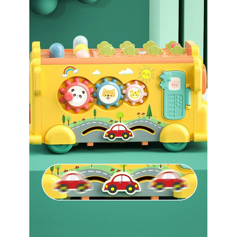 WOOPIE BABY Interactive Montessori Bus Educational 6 in 1 Hammer Cymbals +18 m