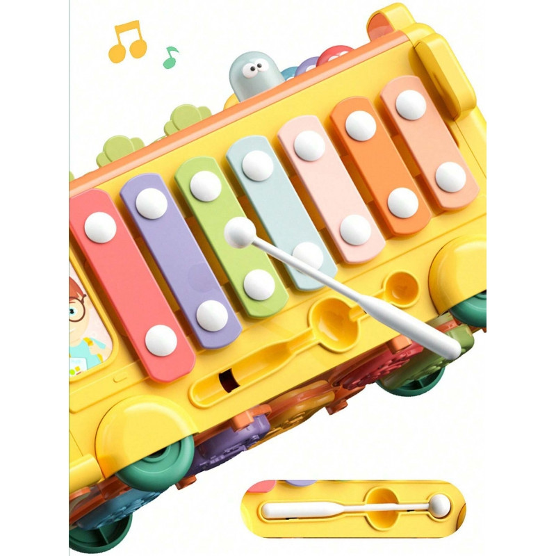 WOOPIE BABY Interactive Montessori Bus Educational 6 in 1 Hammer Cymbals +18 m