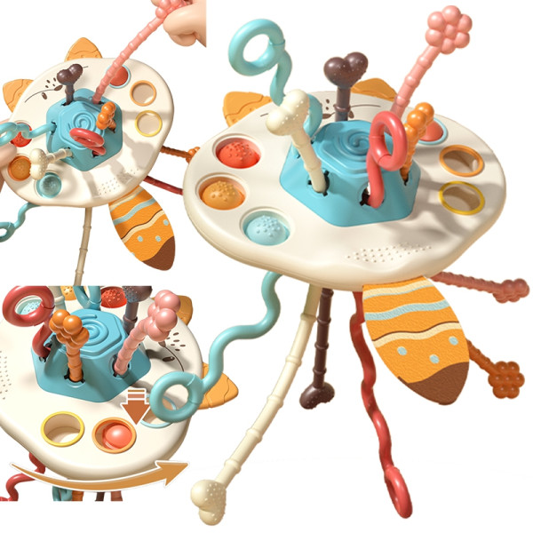 WOOPIE BABY Sensorinis žaislas Montessori kramtukas Rattle Multifunkcinis lapė WOOPIE BABY Sensorinis žaislas Montessori kramtukas Rattle Multifunkcinis lapė