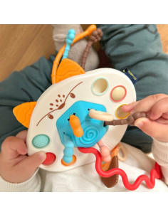 WOOPIE BABY Sensorinis žaislas Montessori kramtukas Rattle Multifunkcinis lapė 2