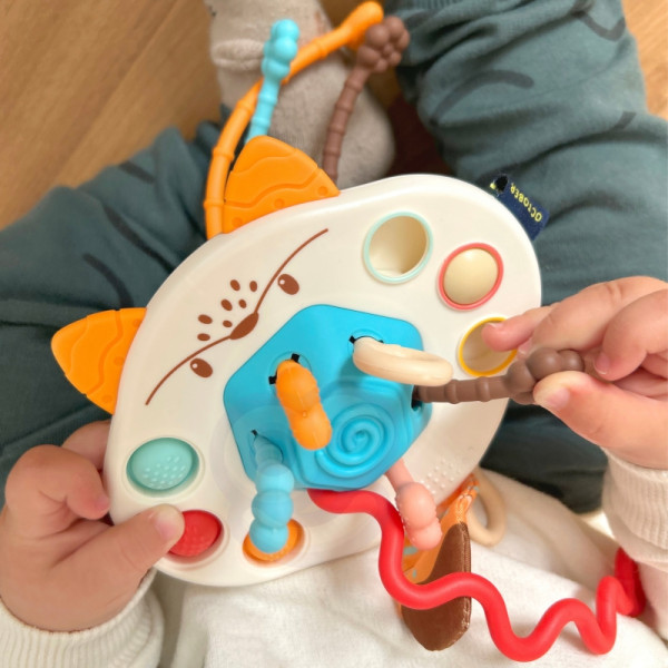 WOOPIE BABY Sensorinis žaislas Montessori kramtukas Rattle Multifunkcinis lapė WOOPIE BABY Sensorinis žaislas Montessori kramtukas Rattle Multifunkcinis lapė