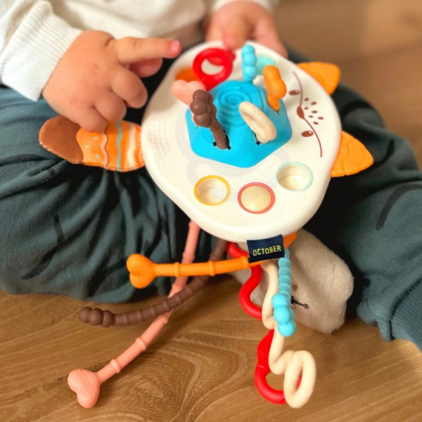 WOOPIE BABY Sensorinis žaislas Montessori kramtukas Rattle Multifunkcinis lapė WOOPIE BABY Sensorinis žaislas Montessori kramtukas Rattle Multifunkcinis lapė