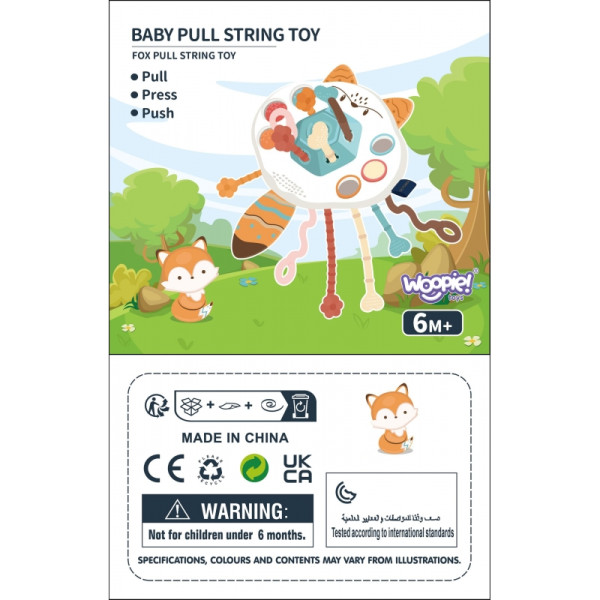 WOOPIE BABY Sensorinis žaislas Montessori kramtukas Rattle Multifunkcinis lapė WOOPIE BABY Sensorinis žaislas Montessori kramtukas Rattle Multifunkcinis lapė
