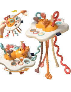 WOOPIE BABY Sensorinis žaislas Montessori kramtukas Rattle Multifunkcinis UFO