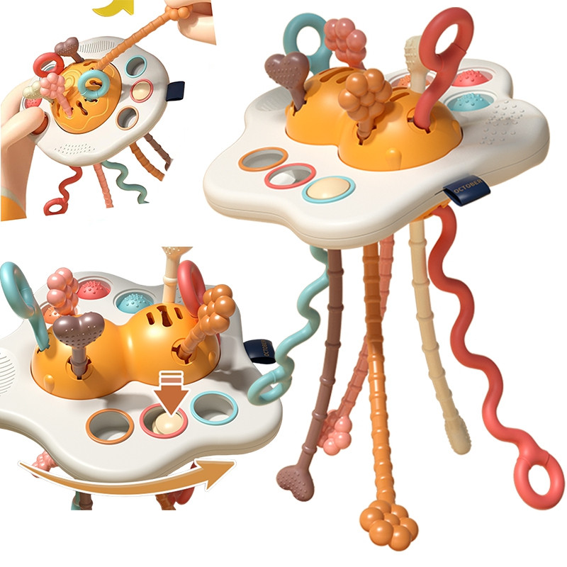 WOOPIE BABY Sensorinis žaislas Montessori kramtukas Rattle Multifunkcinis UFO