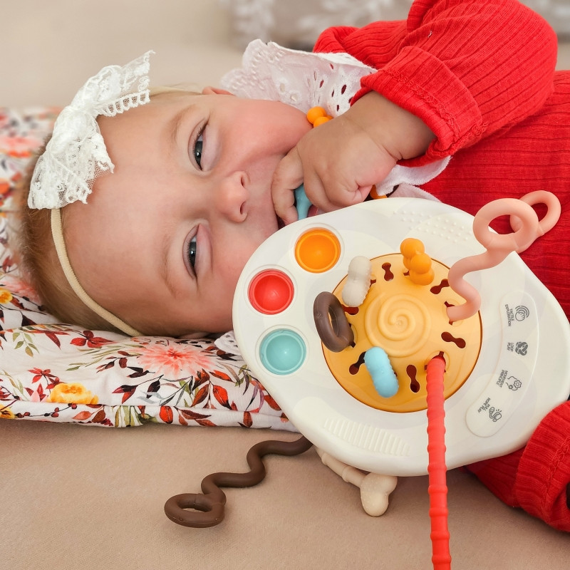 WOOPIE BABY Sensorinis žaislas Montessori kramtukas Rattle Multifunkcinis UFO