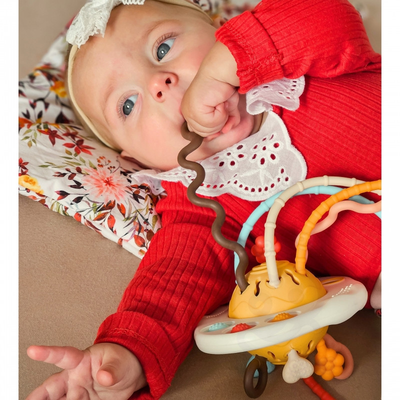 WOOPIE BABY Sensorinis žaislas Montessori kramtukas Rattle Multifunkcinis UFO