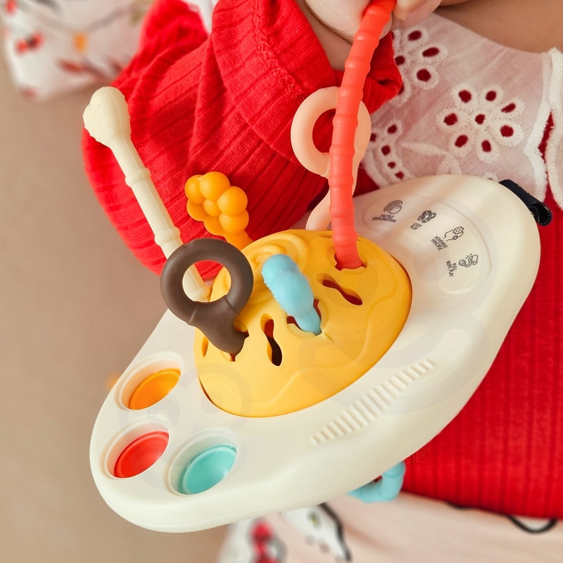 WOOPIE BABY Sensorinis žaislas Montessori kramtukas Rattle Multifunkcinis UFO