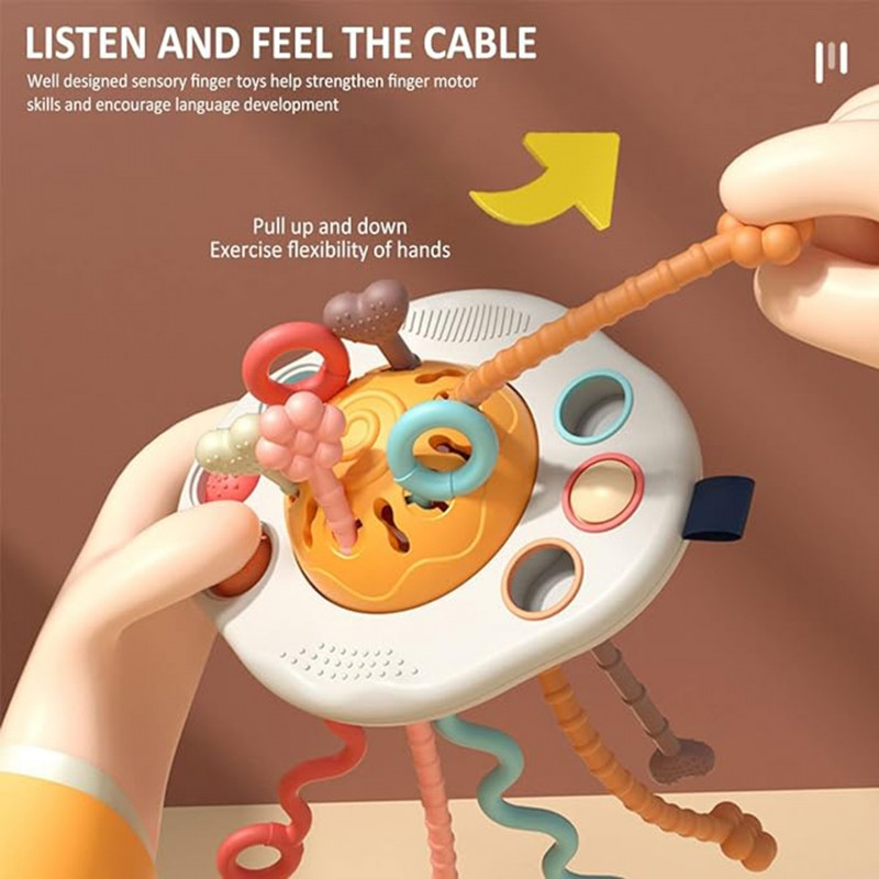 WOOPIE BABY Sensorinis žaislas Montessori kramtukas Rattle Multifunkcinis UFO