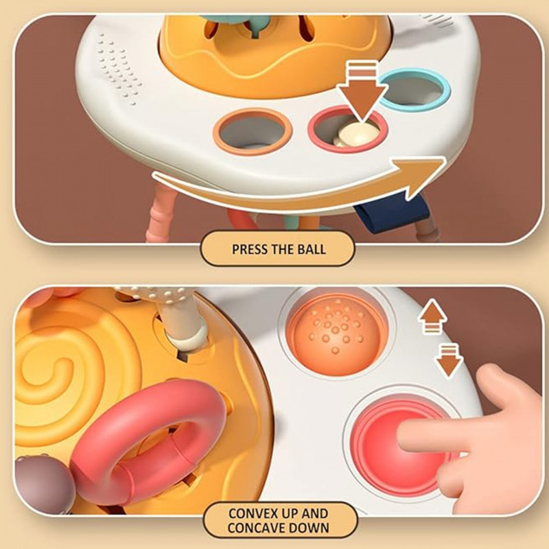 WOOPIE BABY Sensorinis žaislas Montessori kramtukas Rattle Multifunkcinis UFO