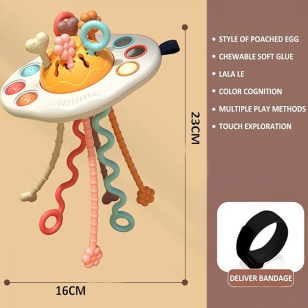 WOOPIE BABY Sensorinis žaislas Montessori kramtukas Rattle Multifunkcinis UFO WOOPIE BABY Sensorinis žaislas Montessori kramtukas Rattle Multifunkcinis UFO