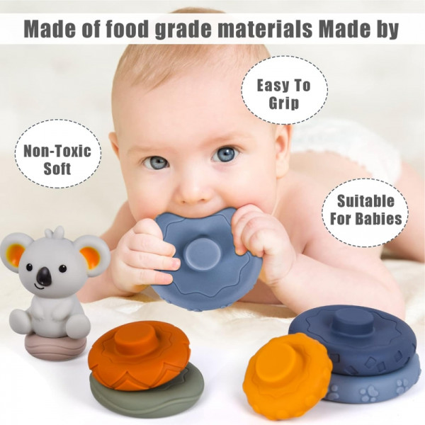 WOOPIE BABY Koala lavinamasis piramidės 2-in-1 kramtukų rinkinys WOOPIE BABY Koala lavinamasis piramidės 2-in-1 kramtukų rinkinys