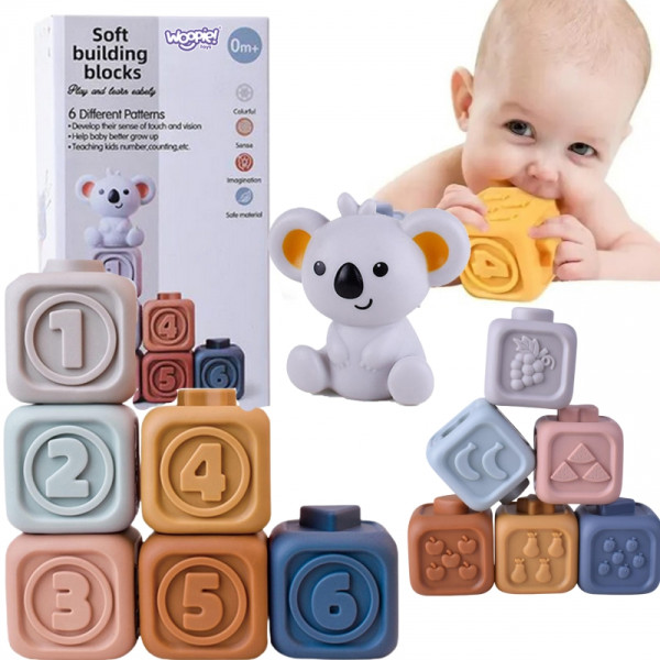 WOOPIE BABY Edukacinis piramidžių rinkinys Sensoriniai blokai 2in1 Dantų krapštukas Skaičiai WOOPIE BABY Edukacinis piramidžių rinkinys Sensoriniai blokai 2in1 Dantų krapštukas Skaičiai