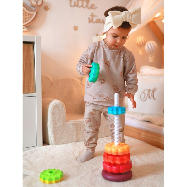 WOOPIE BABY mokomasis piramidės susuktas bokštas WOOPIE BABY mokomasis piramidės susuktas bokštas