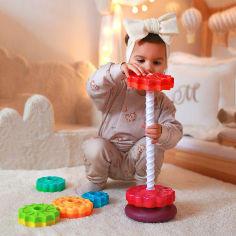 WOOPIE BABY mokomasis piramidės susuktas bokštas