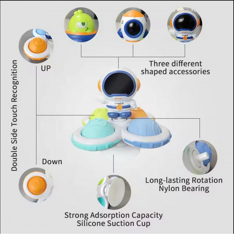 WOOPIE BABY Space Spinner Pop-it Sensory Toy Keičiamas 3 vnt.