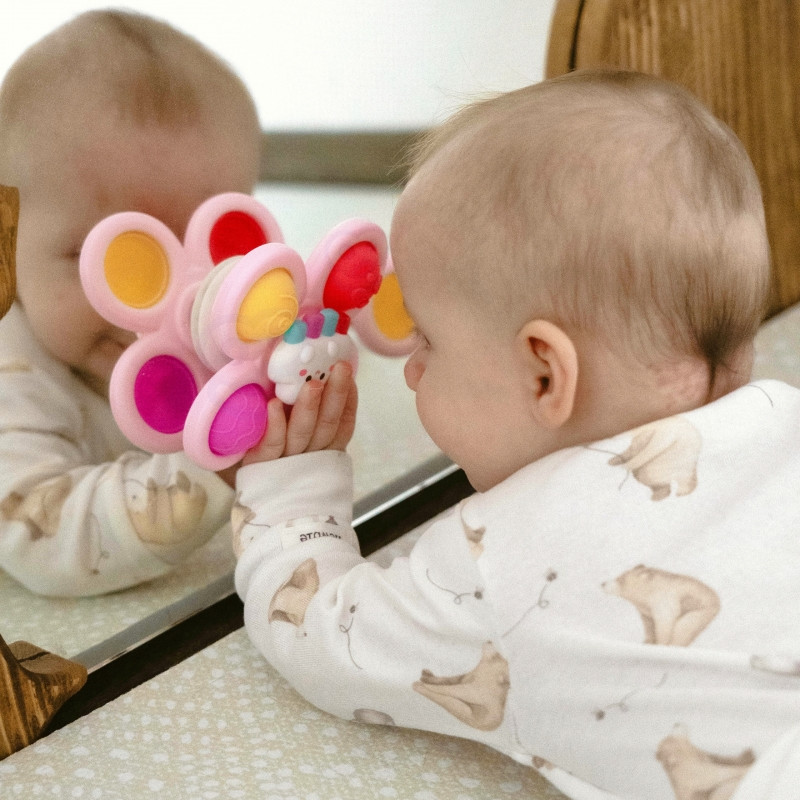 WOOPIE BABY Space Spinner Pop-it Sensory Toy Keičiamas 3 vnt. rožinės spalvos.