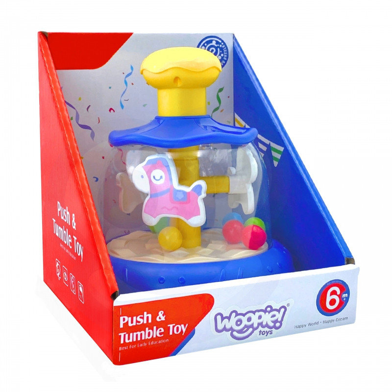 Вупи Малыш, разноцветные лошадки, синяя карусель с шариками