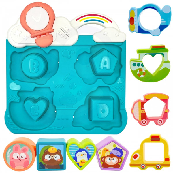 WOOPIE BABY Interaktyvi dėlionė, atitinkanti transporto priemones ir gyvūnus, mėlyna WOOPIE BABY Interaktyvi dėlionė, atitinkanti transporto priemones ir gyvūnus, mėlyna