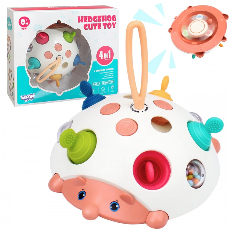 WOOPIE BABY Sensory 4-in-1 ežiukas "Pop-it" aktyvuojantis žaislas