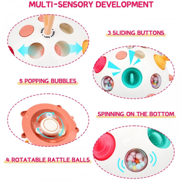 WOOPIE BABY Sensory 4-in-1 ežiukas "Pop-it" aktyvuojantis žaislas WOOPIE BABY Sensory 4-in-1 ežiukas "Pop-it" aktyvuojantis žaislas
