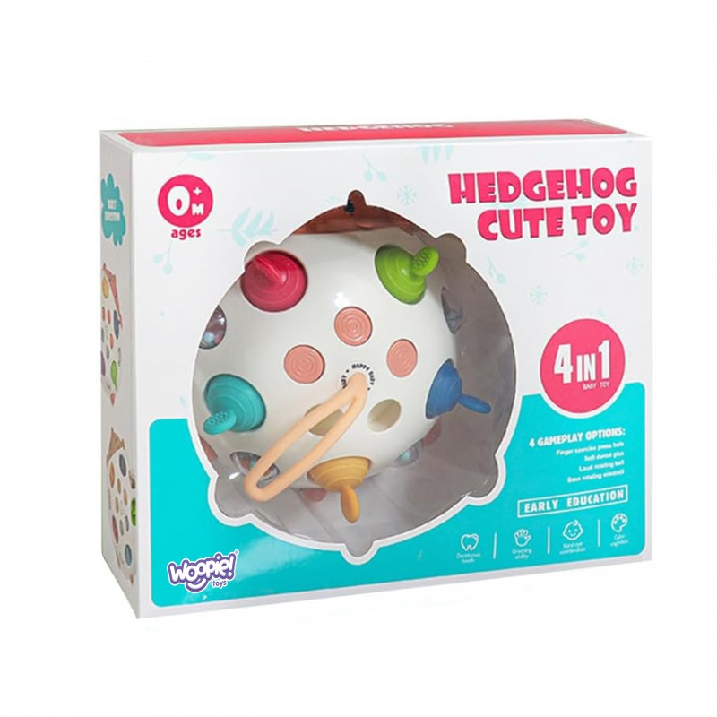 WOOPIE BABY Sensory 4-in-1 ežiukas "Pop-it" aktyvuojantis žaislas