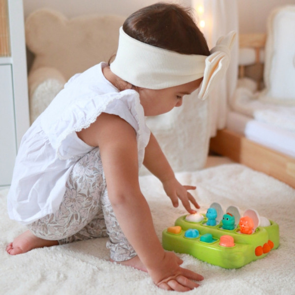 WOOPIE BABY edukacinis iššokantis dinozaurų POP-UP žaislas WOOPIE BABY edukacinis iššokantis dinozaurų POP-UP žaislas