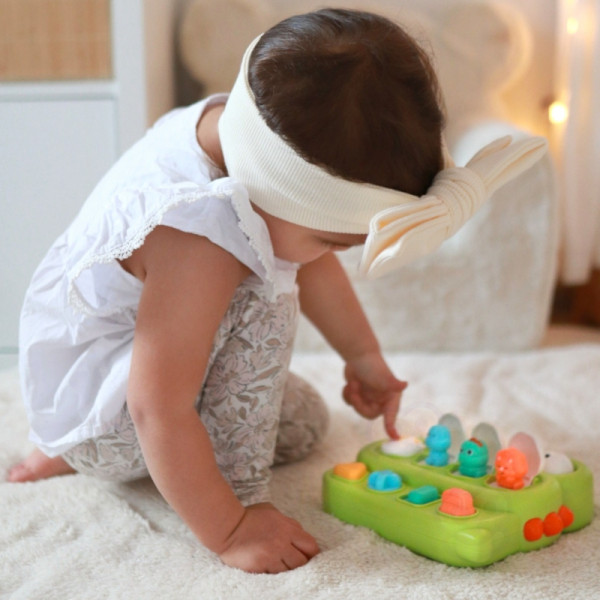 WOOPIE BABY edukacinis iššokantis dinozaurų POP-UP žaislas WOOPIE BABY edukacinis iššokantis dinozaurų POP-UP žaislas