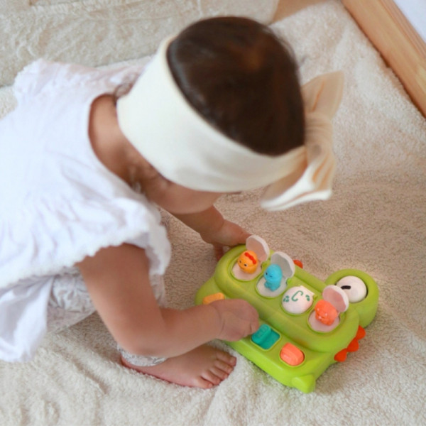 WOOPIE BABY edukacinis iššokantis dinozaurų POP-UP žaislas WOOPIE BABY edukacinis iššokantis dinozaurų POP-UP žaislas