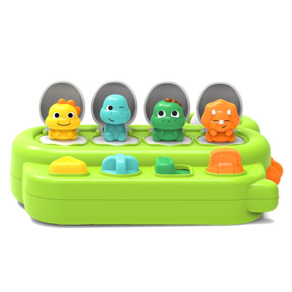 WOOPIE BABY edukacinis iššokantis dinozaurų POP-UP žaislas WOOPIE BABY edukacinis iššokantis dinozaurų POP-UP žaislas