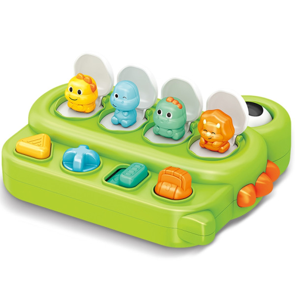 WOOPIE BABY edukacinis iššokantis dinozaurų POP-UP žaislas WOOPIE BABY edukacinis iššokantis dinozaurų POP-UP žaislas