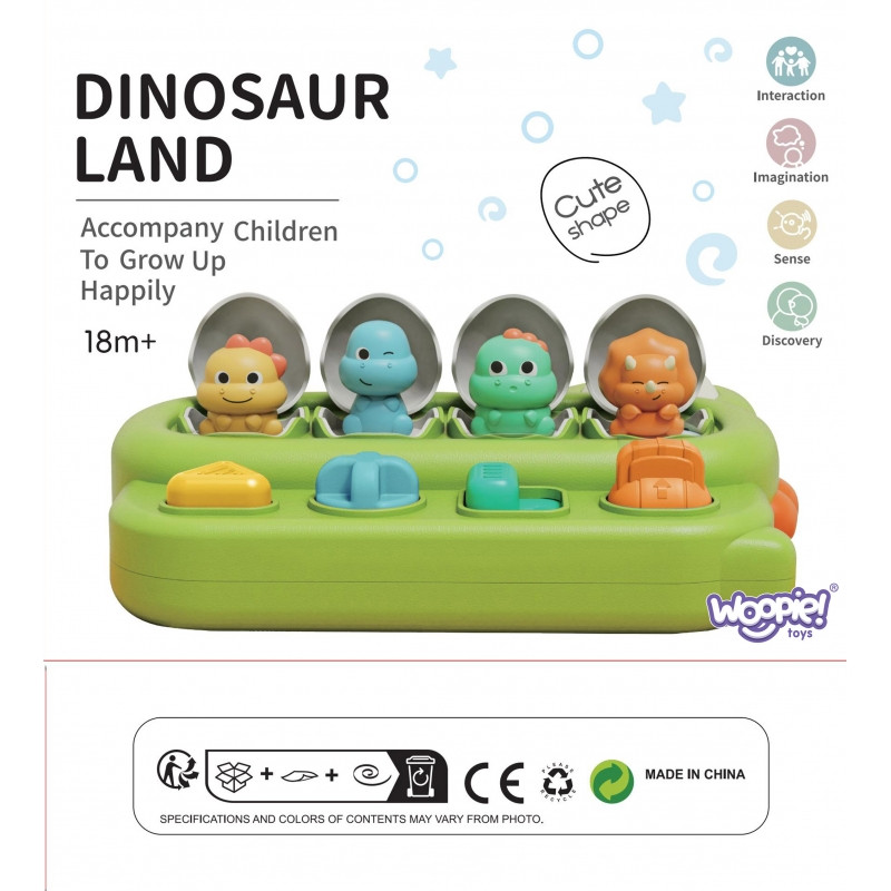 WOOPIE BABY edukacinis iššokantis dinozaurų POP-UP žaislas