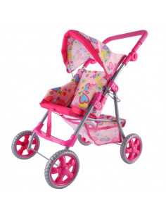 WOOPIE ROYAL Lėlių vežimėlis Vežimėlis su širdelėmis Spalvotas