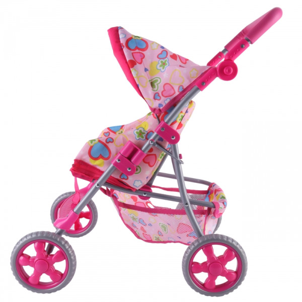WOOPIE ROYAL Lėlių vežimėlis Vežimėlis su širdelėmis Spalvotas