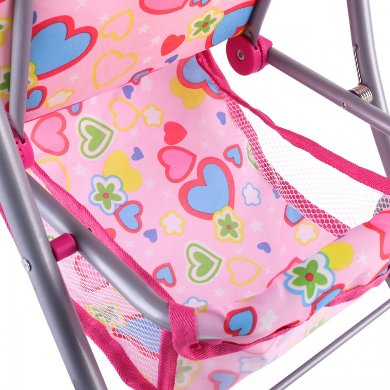 WOOPIE ROYAL Lėlių vežimėlis Vežimėlis su širdelėmis Spalvotas