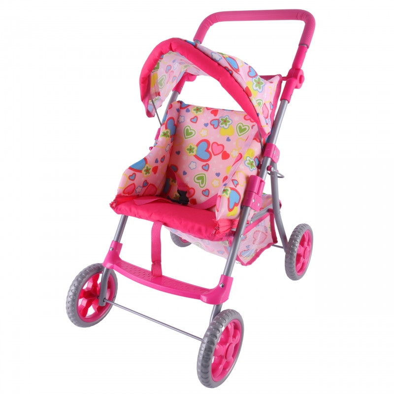 WOOPIE ROYAL Lėlių vežimėlis Vežimėlis su širdelėmis Spalvotas