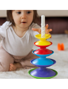 WOOPIE BABY Kolorowa Wieża Układanka Piramidka Edukacyjna 18m+ 2