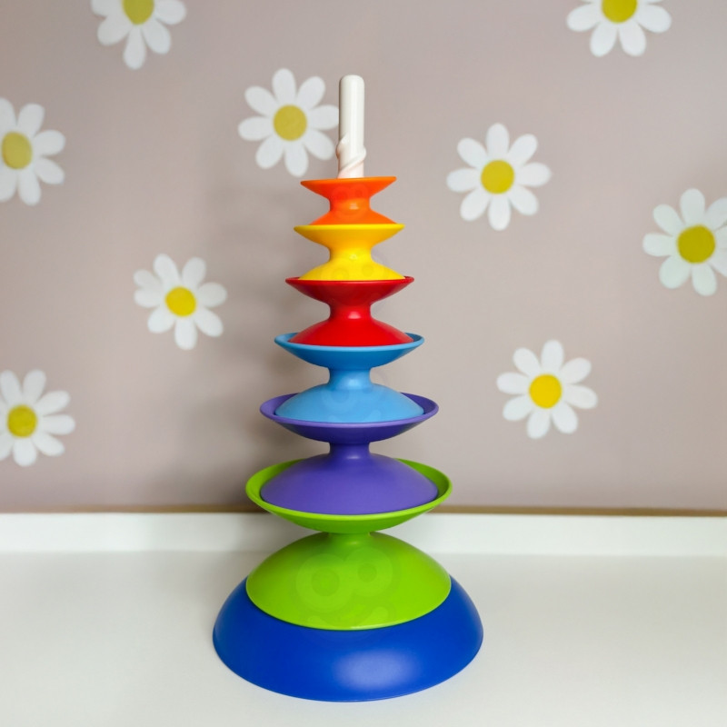 WOOPIE BABY Разноцветная башня-головоломка «Пирамида» Обучающая игра для детей от 18 месяцев