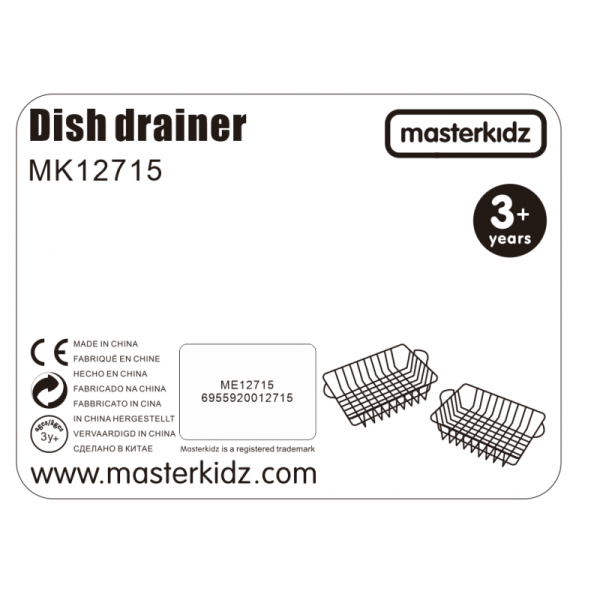 MASTERKIDZ Zestaw 2 Metalowe Kosze Szuszarka Do Naczyń Do Kuchni Dla Dzieci