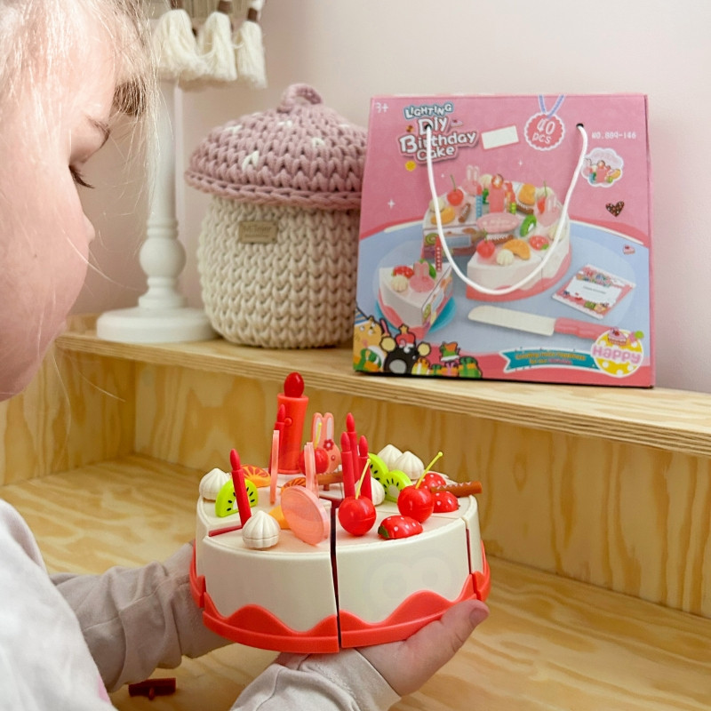 WOOPIE Gimtadienio torto pjaustymo žvakės Vaisiai 40 el.