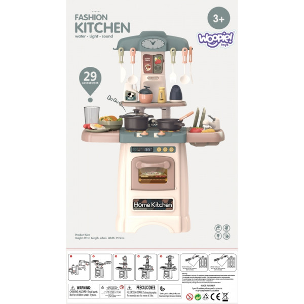 WOOPIE Modna Kuchnia z Obiegiem Wody Palnik Światło Dźwięk + 29 Akc.