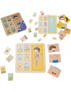 CLASSIC WORLD Žmogaus kūnas Edukacinės dėlionės blokai vaikams Rungtynių MONTESSORI 19 el.