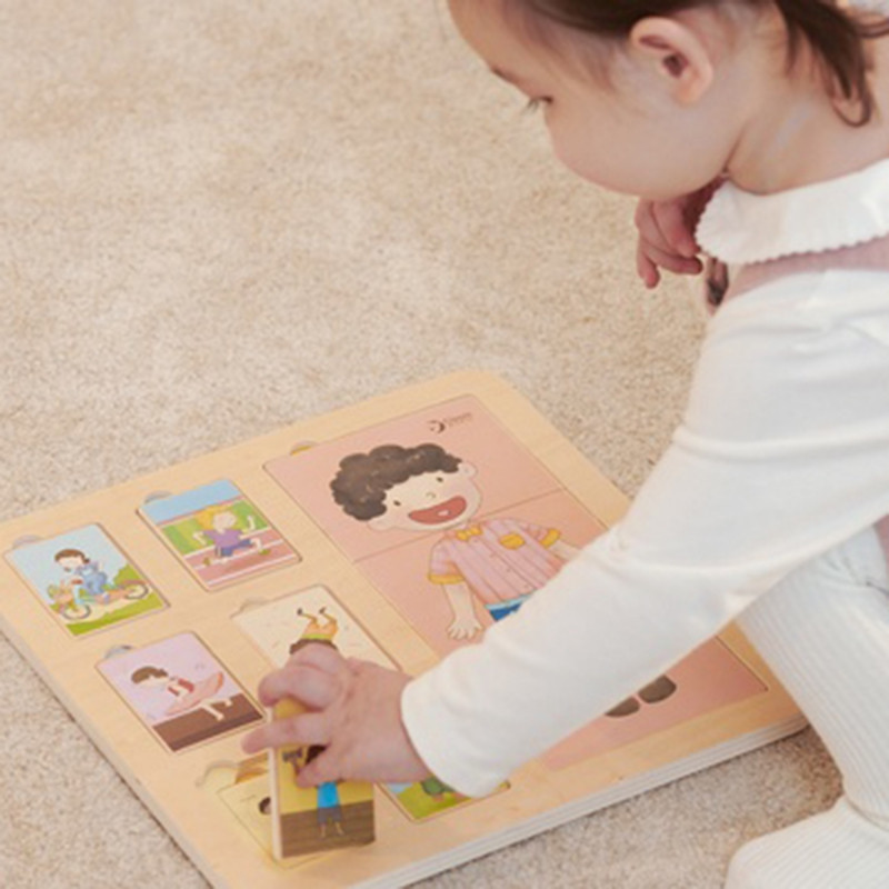 CLASSIC WORLD Žmogaus kūnas Edukacinės dėlionės blokai vaikams Rungtynių MONTESSORI 19 el.