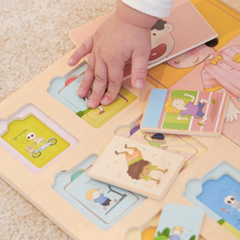 CLASSIC WORLD Žmogaus kūnas Edukacinės dėlionės blokai vaikams Rungtynių MONTESSORI 19 el.