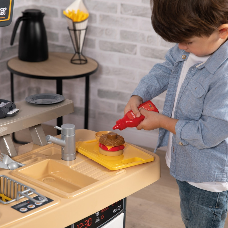 Детский ресторан-бар SMOBY 2 в 1, аксессуары для кухни и столовой