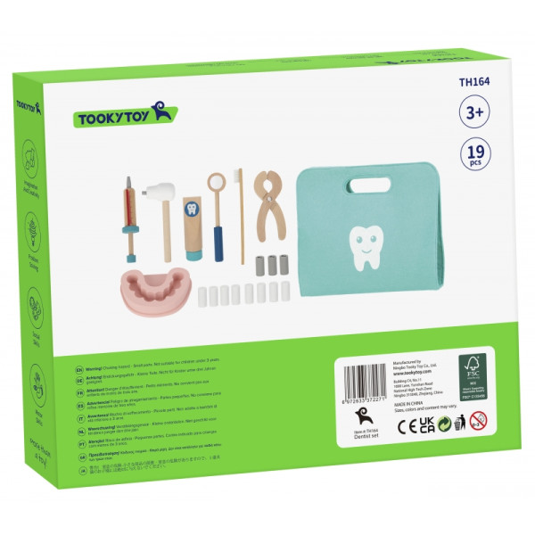 TOOKY TOY Zestaw Małego Dentysty Walizka Lekarza 19 el. FSC TOOKY TOY Zestaw Małego Dentysty Walizka Lekarza 19 el. FSC