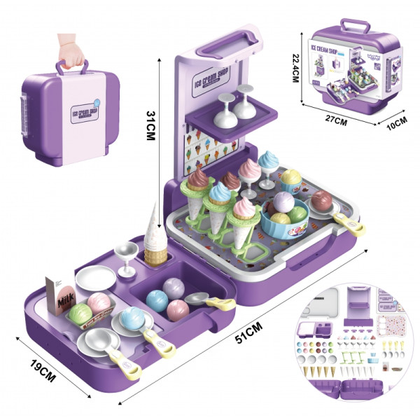 WOOPIE Мороженое 3 в 1, кухонный магазин, портативное, 62 предмета.