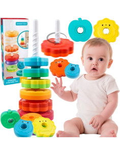 WOOPIE BABY Edukacyjna Piramidka Zakręcona Wieża Zwierzątka